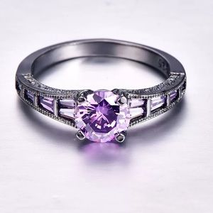 S925 silver ring w purple sapphire S6